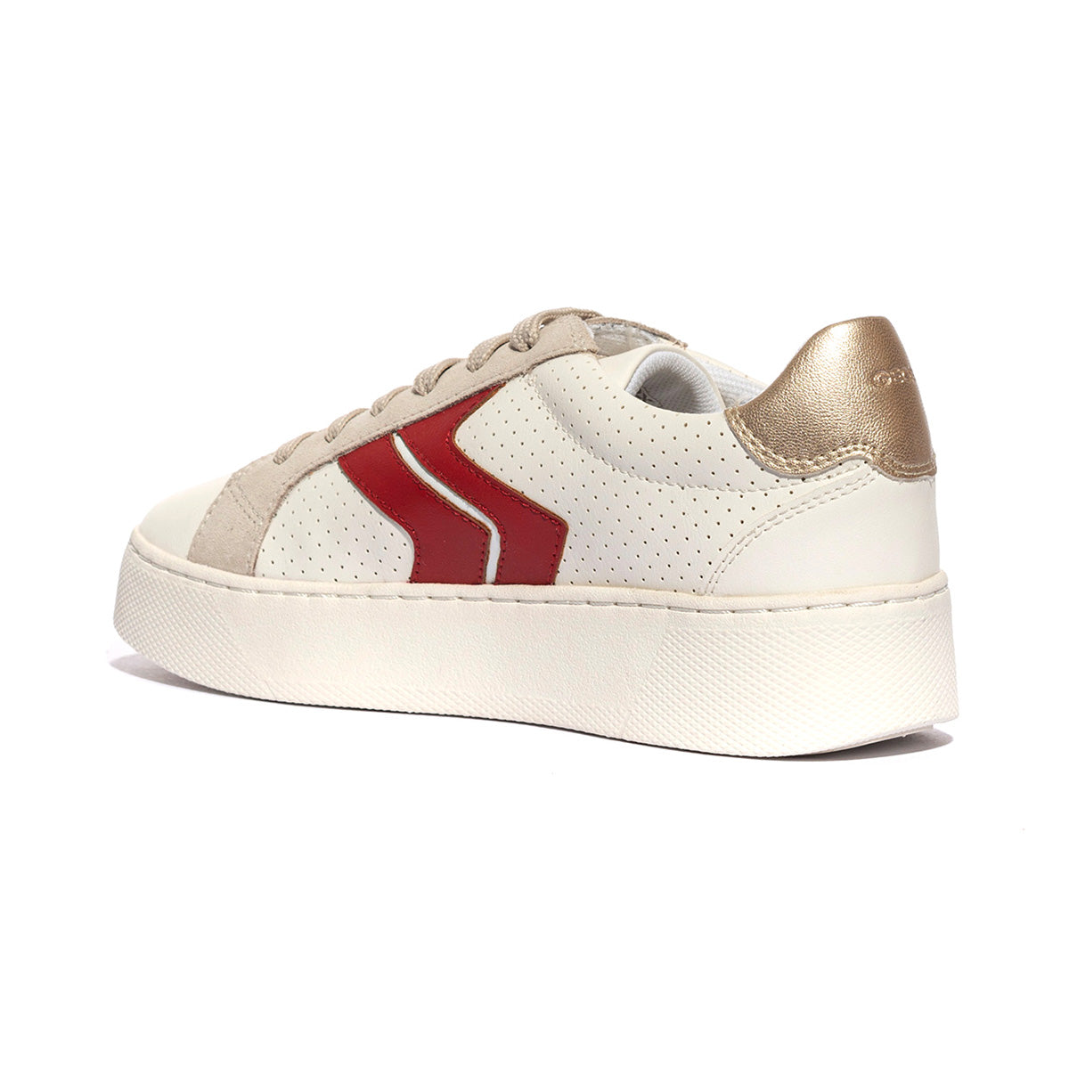 GEOX D45QXA 5422 OPTICWHITE RED C1064 Sneakers Donna 