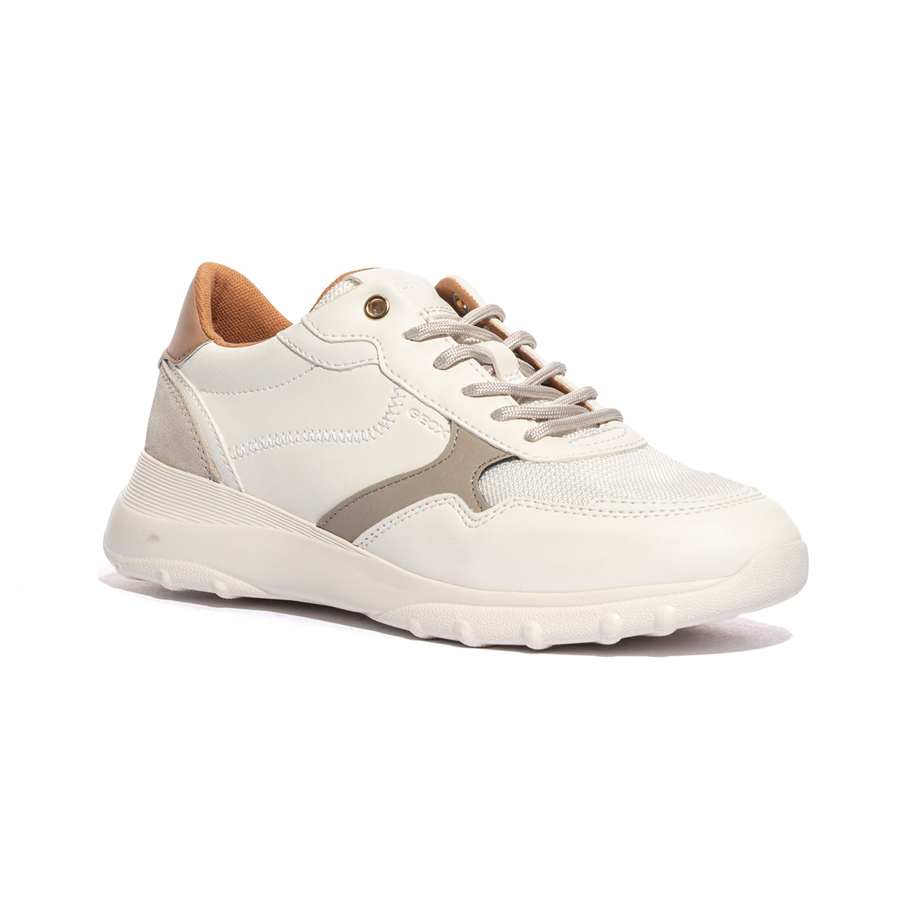 GEOX D55LPA OPTIC WHITE LT TAUPE C1RH6 Sneakers Donna 