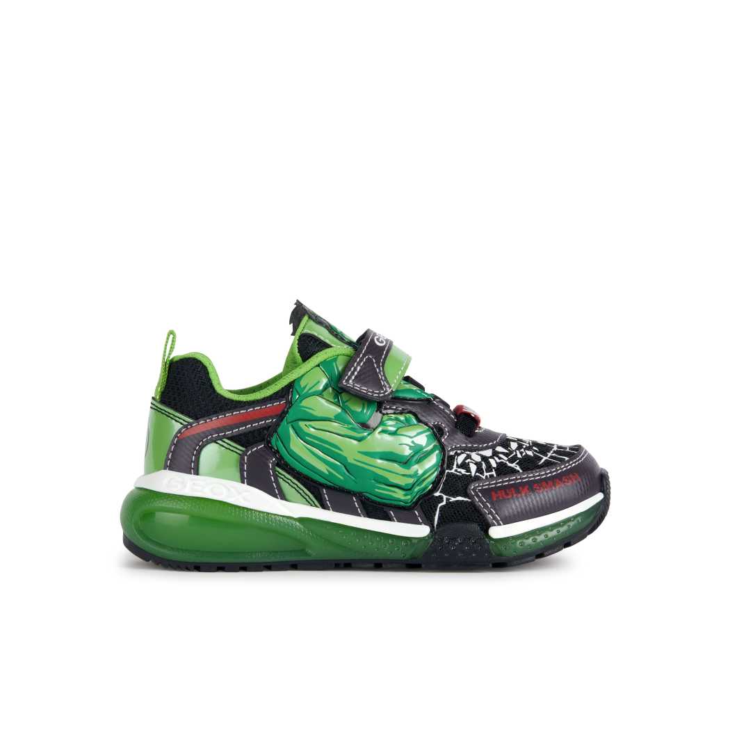GEOX J35FEB 011CE BLACK GREEN C0016 Sneakers Bambino 