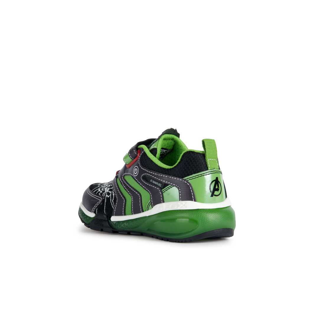 GEOX J35FEB 011CE BLACK GREEN C0016 Sneakers Bambino 