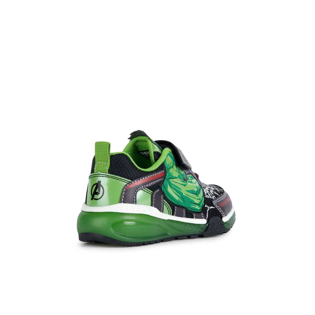 GEOX J35FEB 011CE BLACK GREEN C0016 Sneakers Bambino 