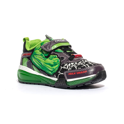 GEOX J35FEB 011CE BLACK GREEN C0016 Sneakers Bambino 