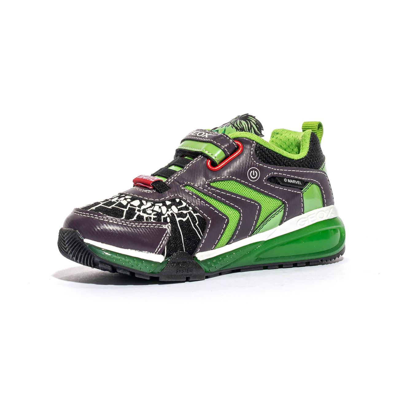GEOX J35FEB 011CE BLACK GREEN C0016 Sneakers Bambino 