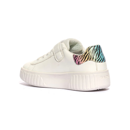 GEOX J45DVC 000BC WHITE MULTICOLOR C0653 Sneakers Bambina 