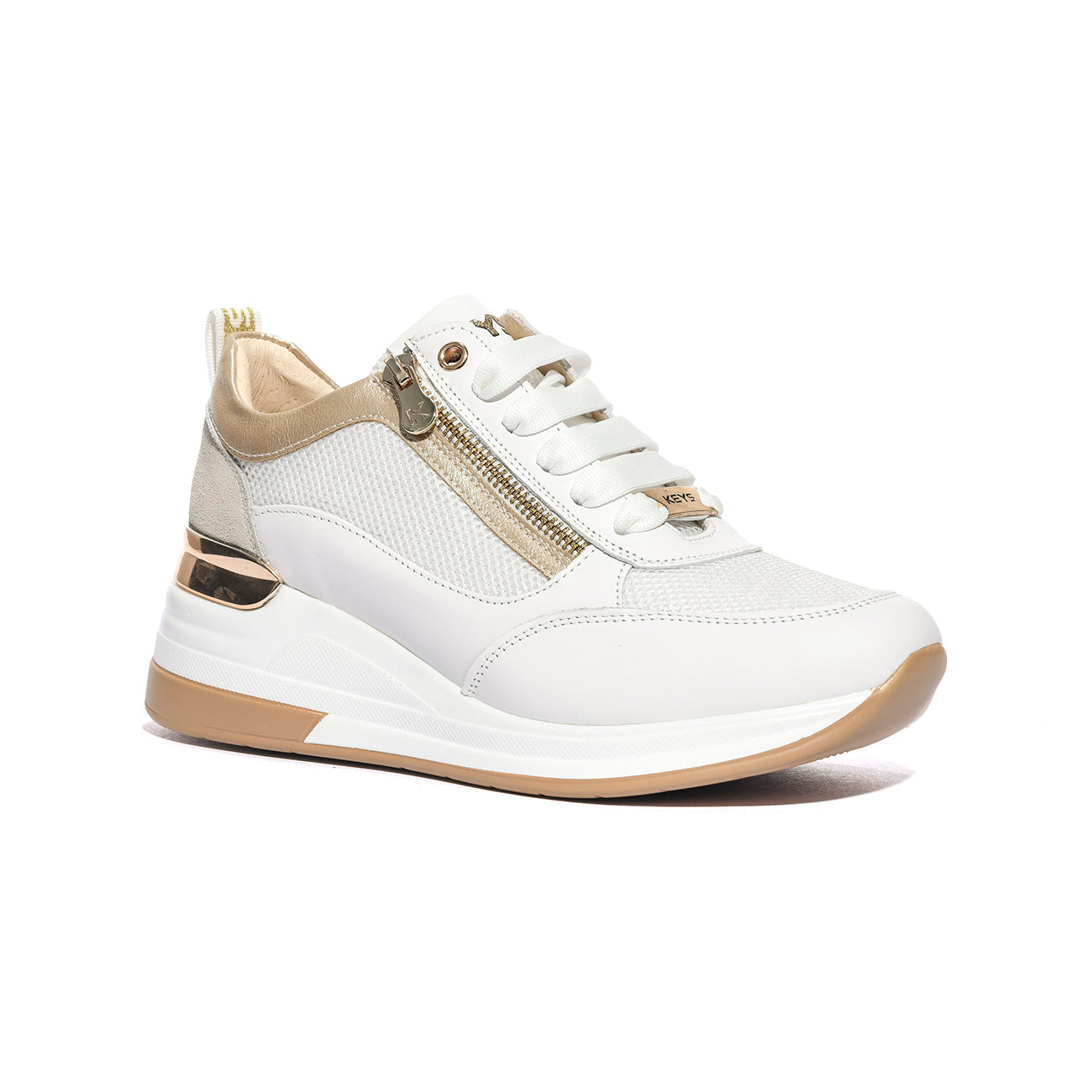 KEYS K10510 WHITE BEIGE Sneakers Donna 