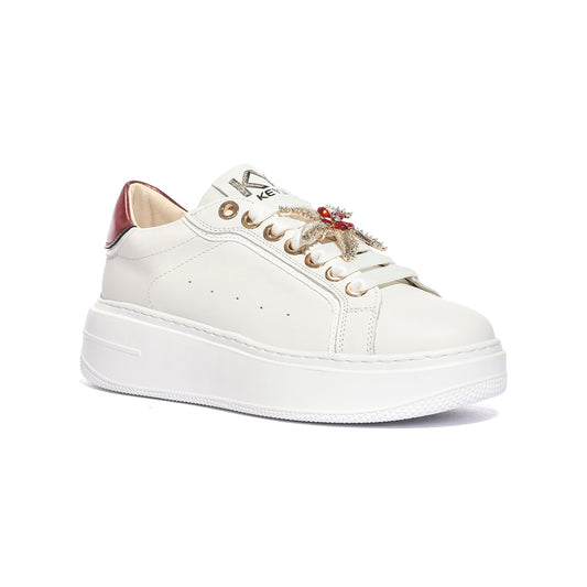 KEYS K10521 WHITE BORDO Sneakers Donna 