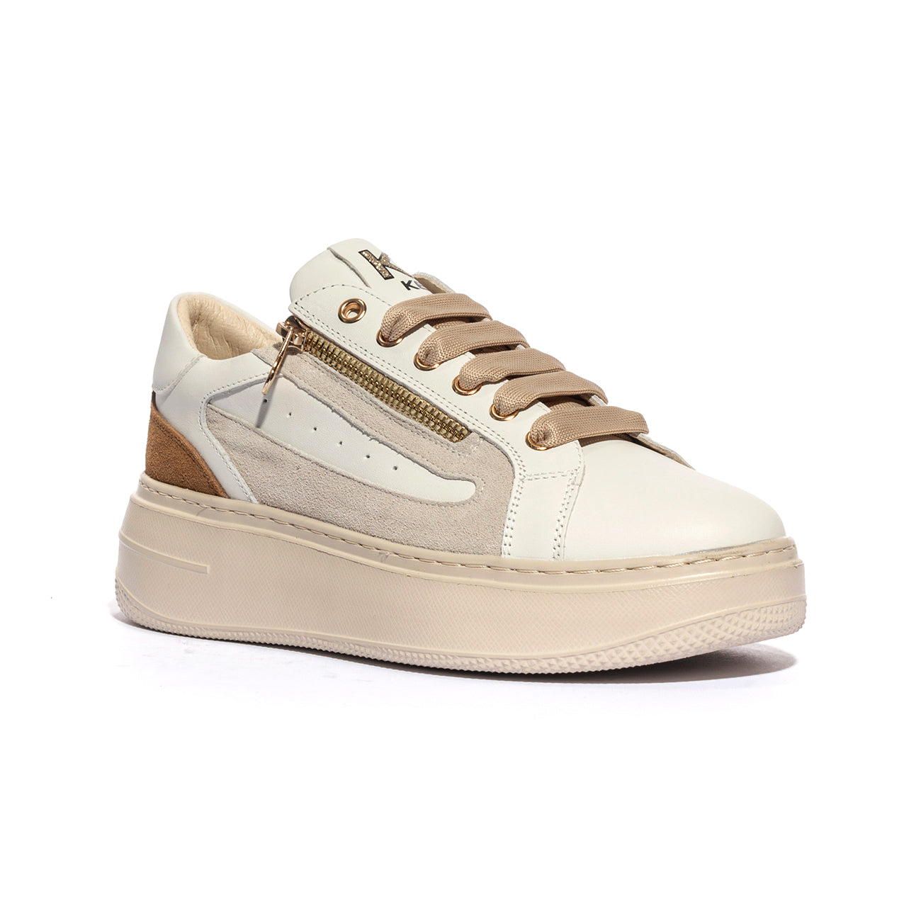 KEYS K10522 WHITE BEIGE Sneakers Donna 
