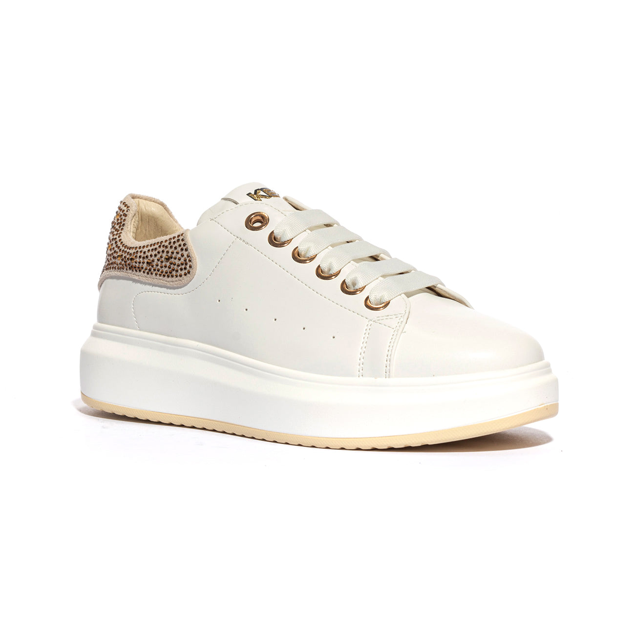 KEYS K7601 WHITE BEIGE Sneakers Donna 