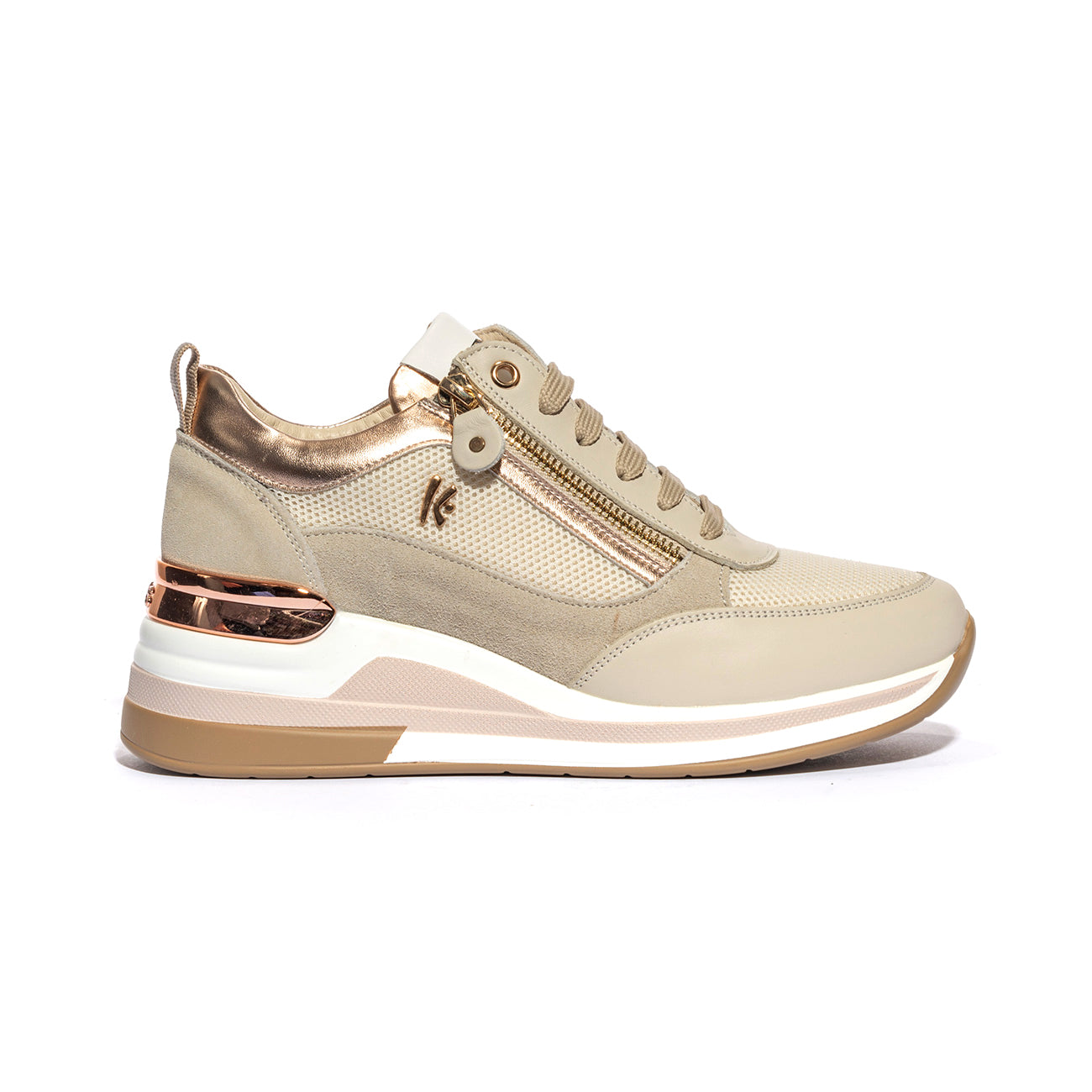 KEYS K7622 BEIGE PLATINO Sneakers Donna 