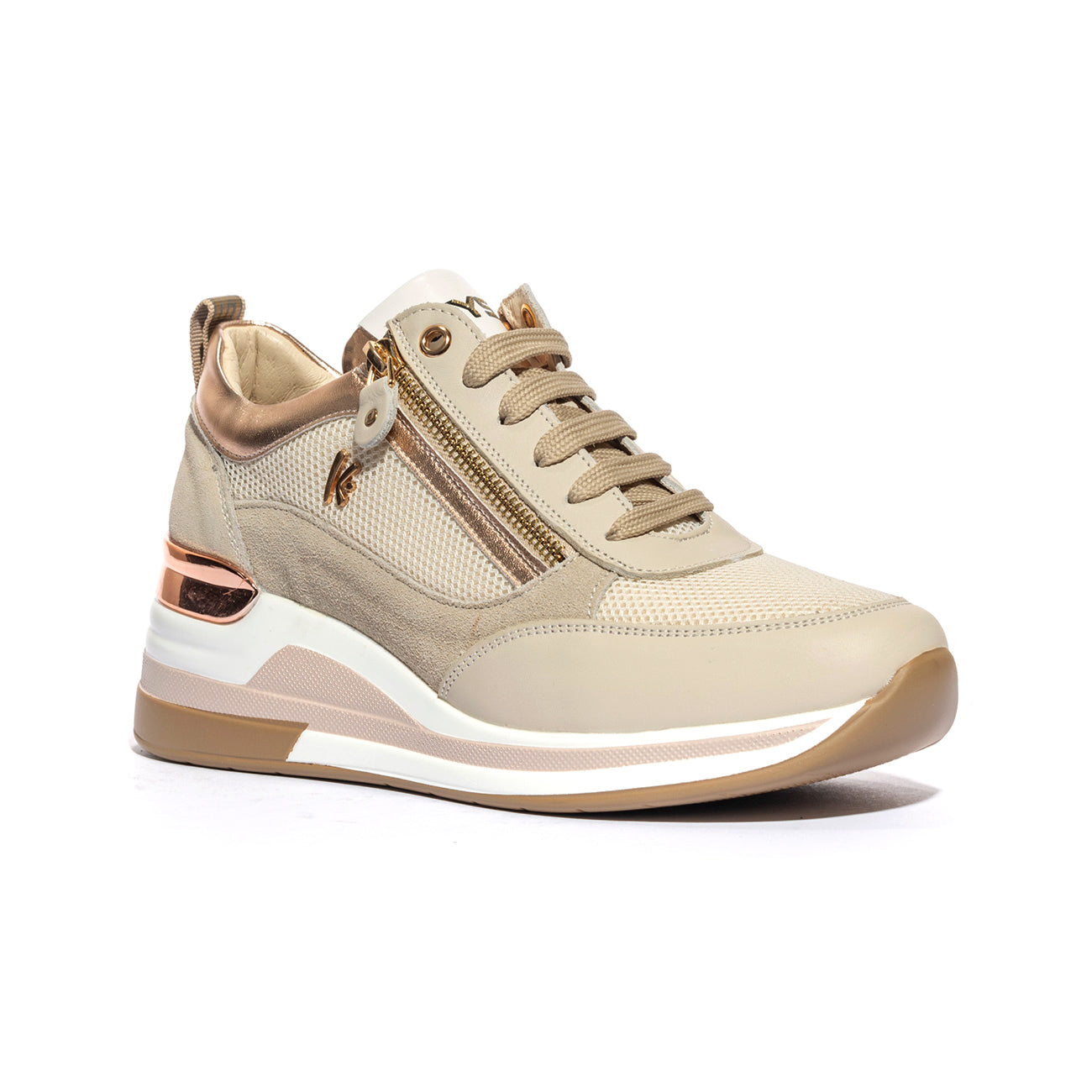 KEYS K7622 BEIGE PLATINO Sneakers Donna 