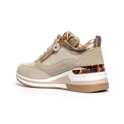 KEYS K7622 BEIGE PLATINO Sneakers Donna 