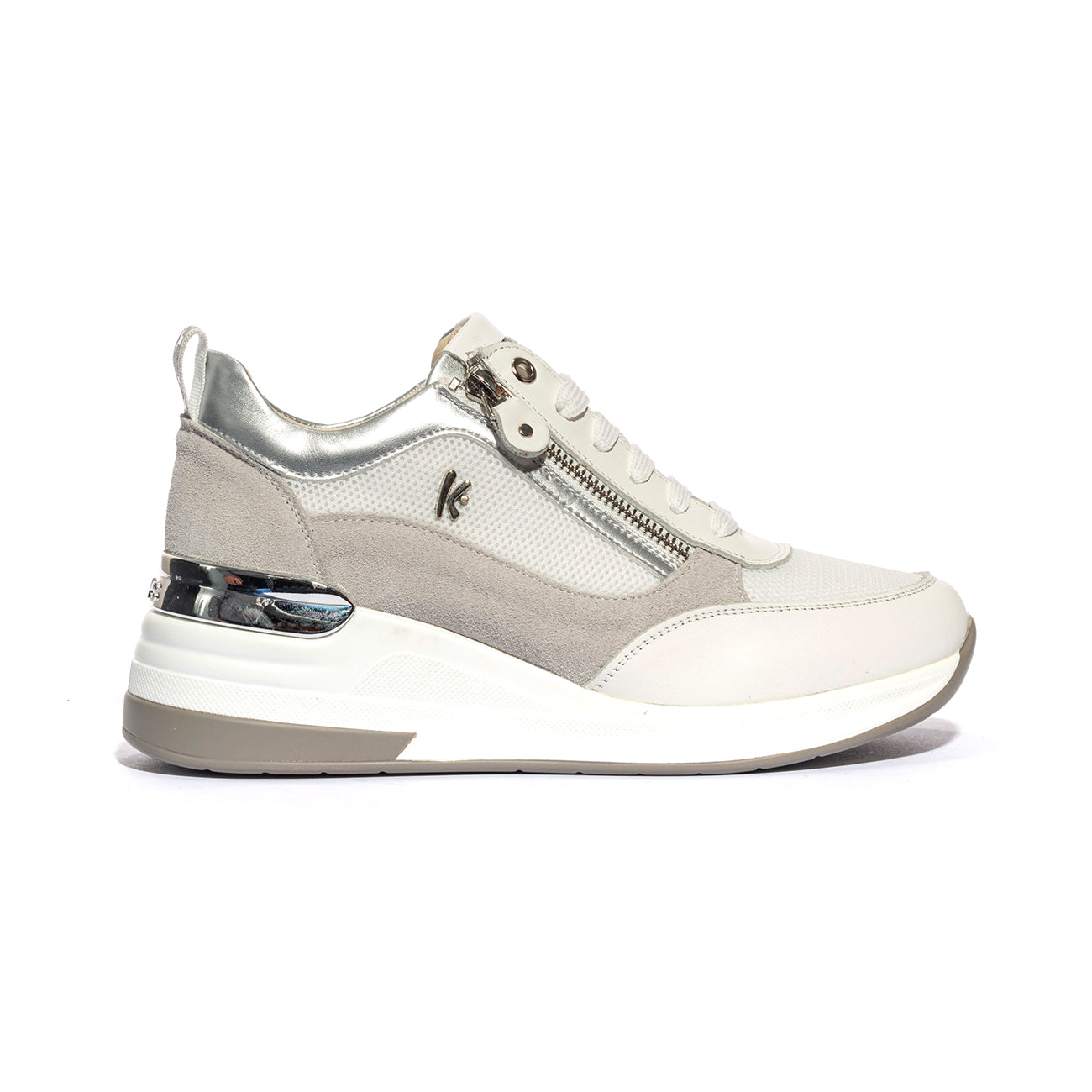 KEYS K7622 WHITE SILVER P. Sneakers Donna 