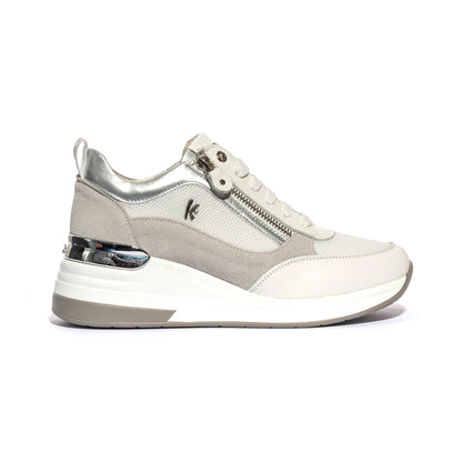 KEYS K7622 WHITE SILVER P. Sneakers Donna 