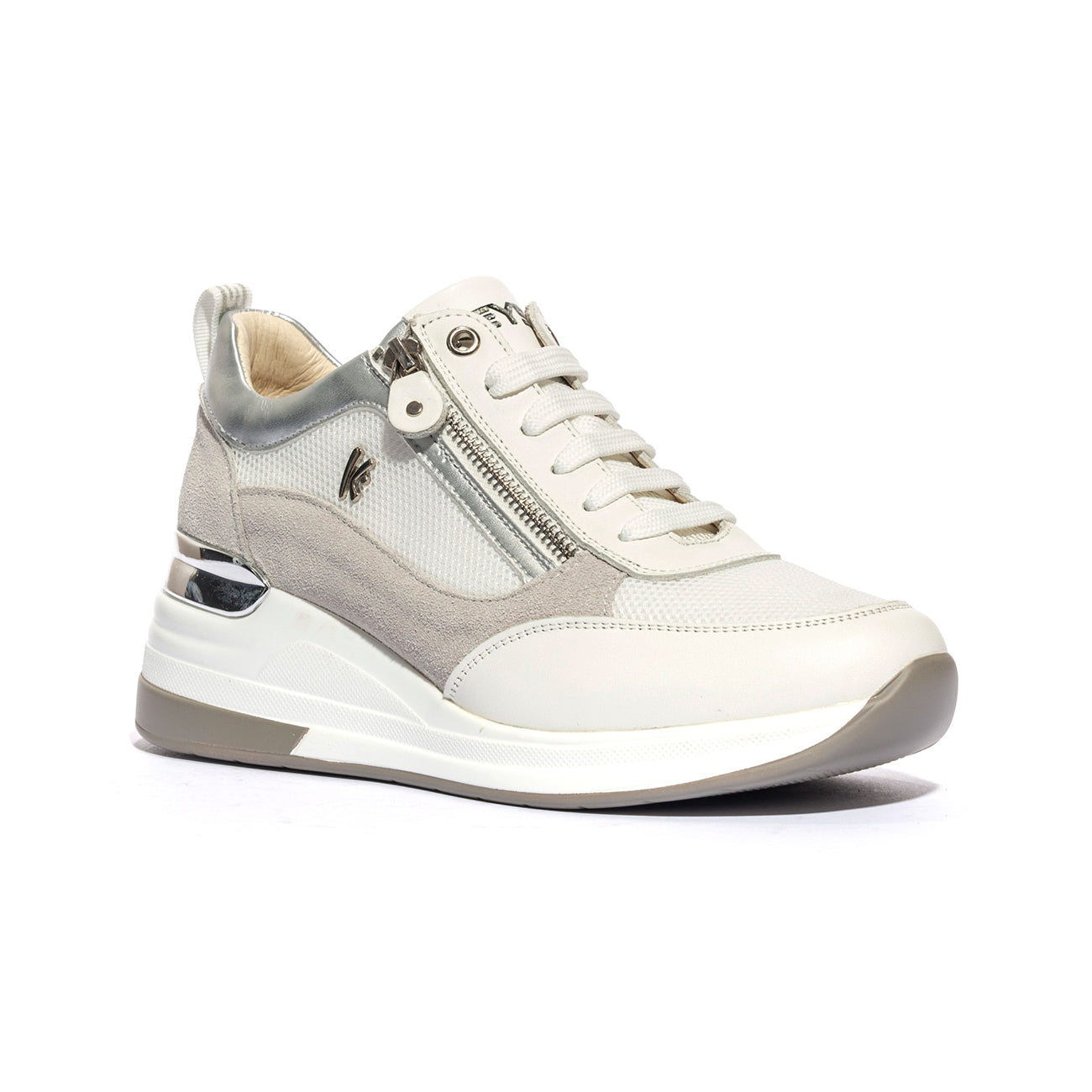 KEYS K7622 WHITE SILVER P. Sneakers Donna 