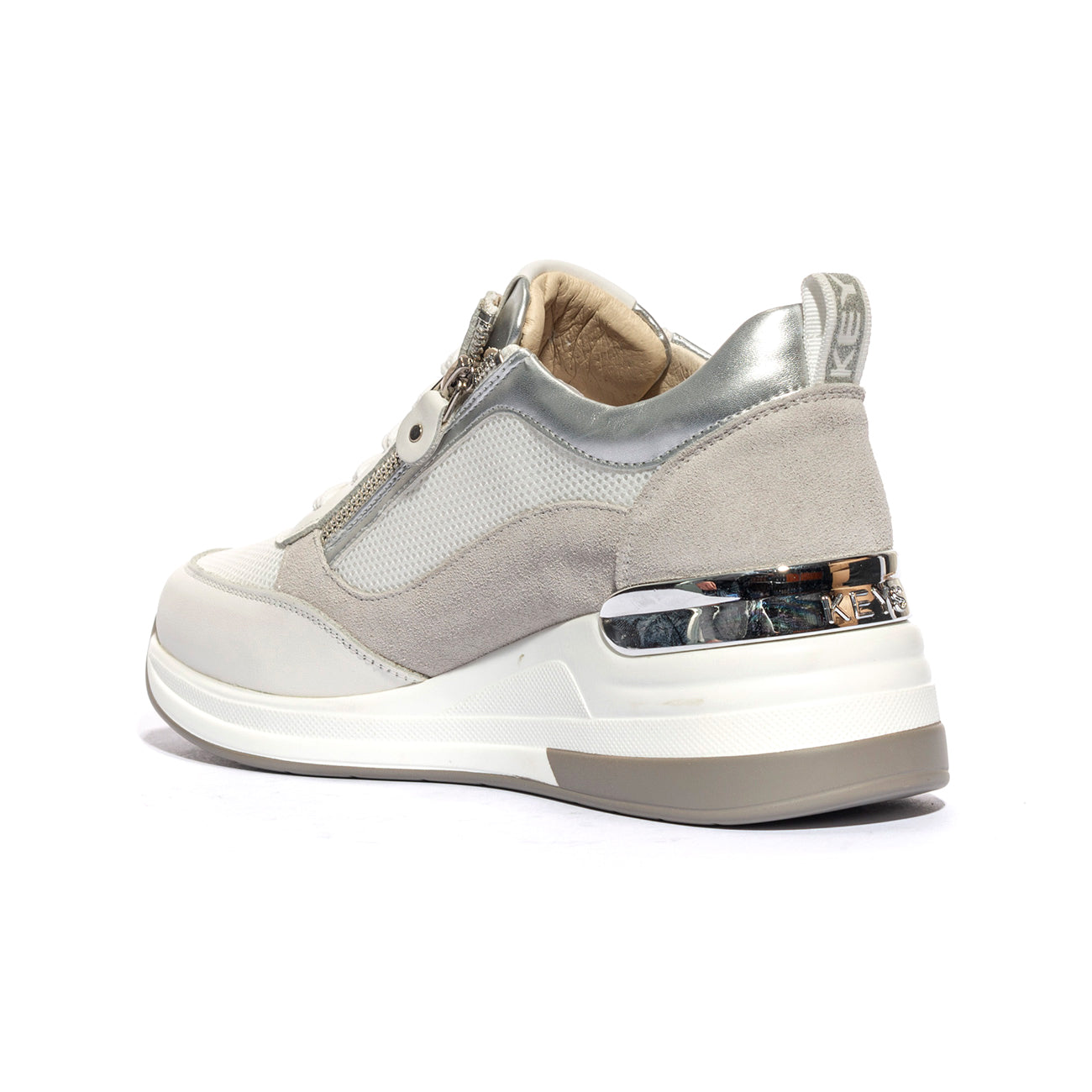 KEYS K7622 WHITE SILVER P. Sneakers Donna 