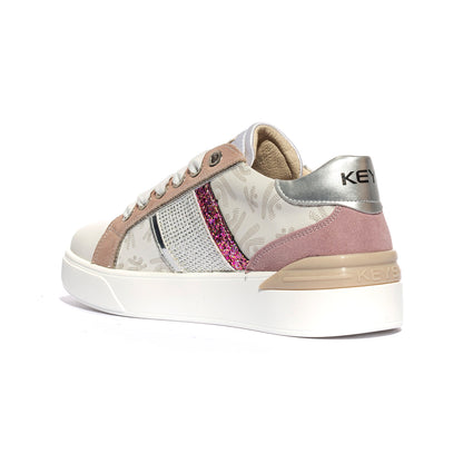 KEYS K7721 WHITE NAUGE GUM SILVER Sneakers Donna 
