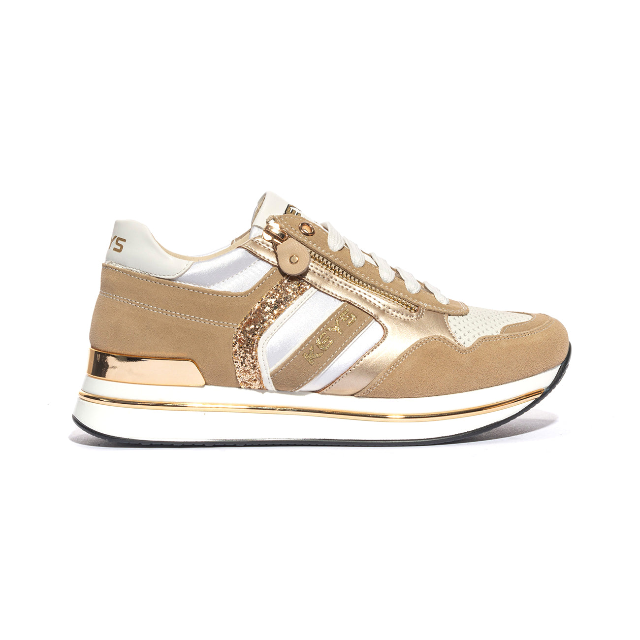 KEYS K7760 LT WHITE GOLD Sneakers Donna 