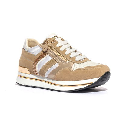 KEYS K7760 LT WHITE GOLD Sneakers Donna 