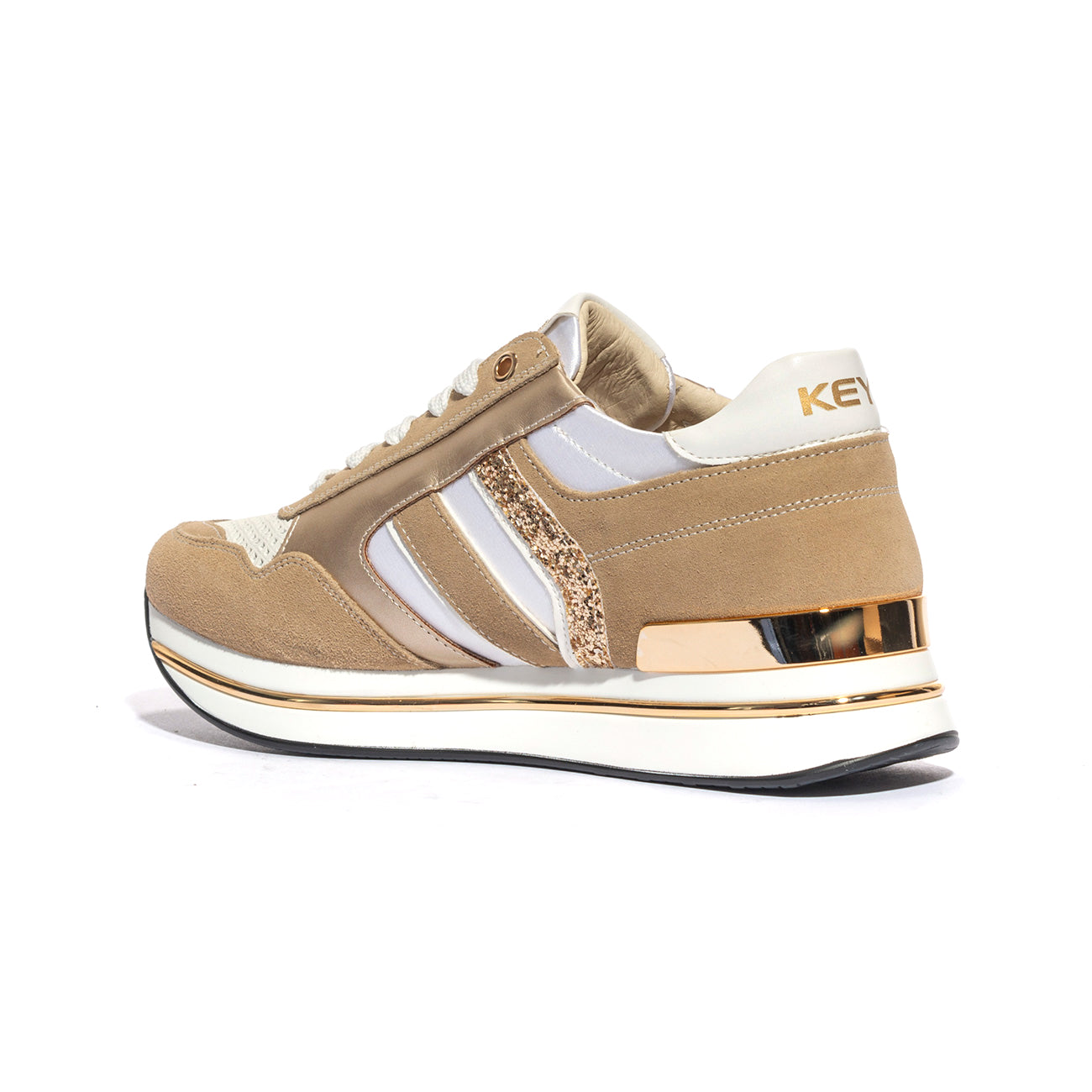 KEYS K7760 LT WHITE GOLD Sneakers Donna 