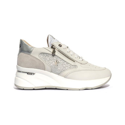 KEYS K7825 WHITE SILVER P. Sneakers Donna 