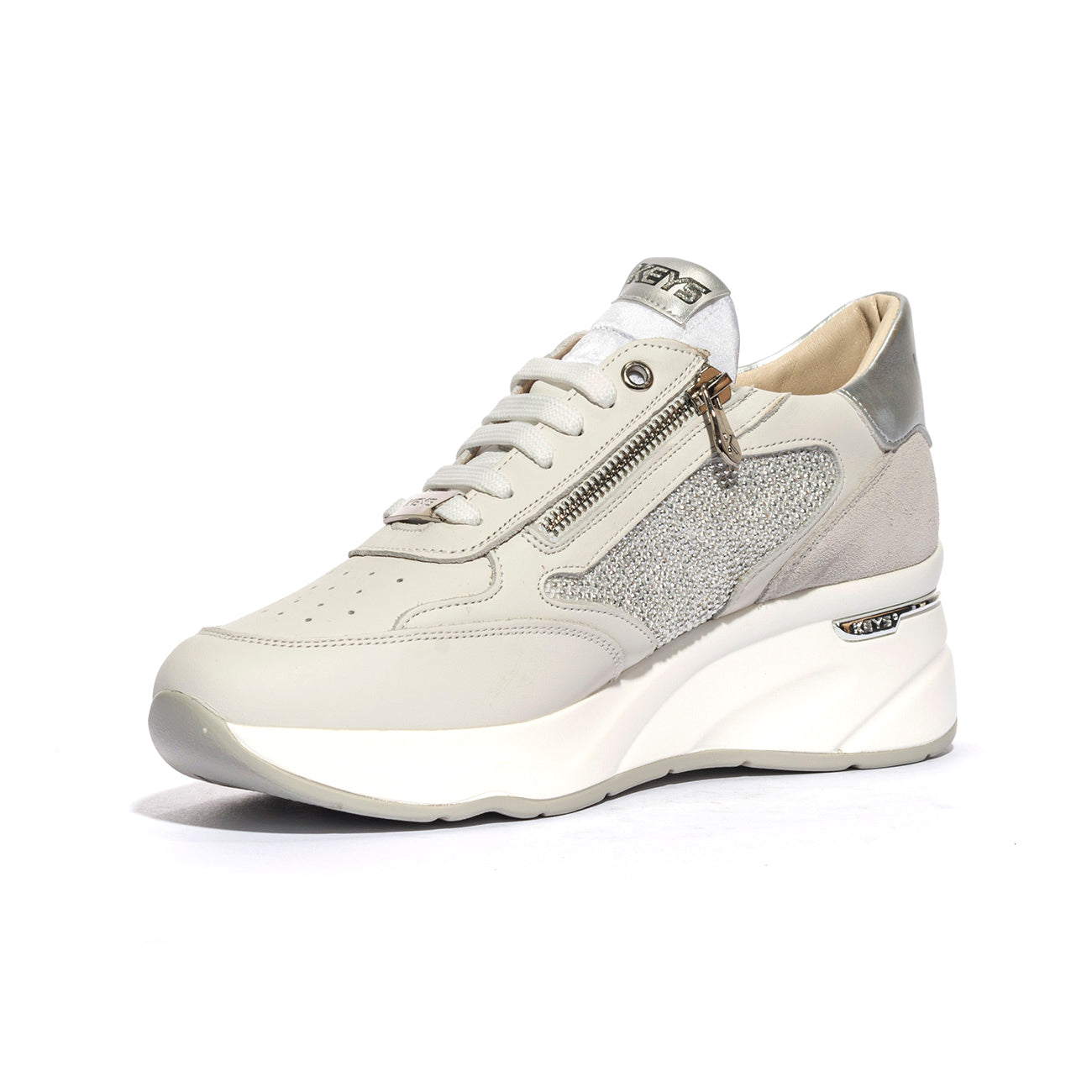 KEYS K7825 WHITE SILVER P. Sneakers Donna 
