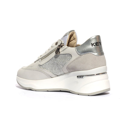 KEYS K7825 WHITE SILVER P. Sneakers Donna 