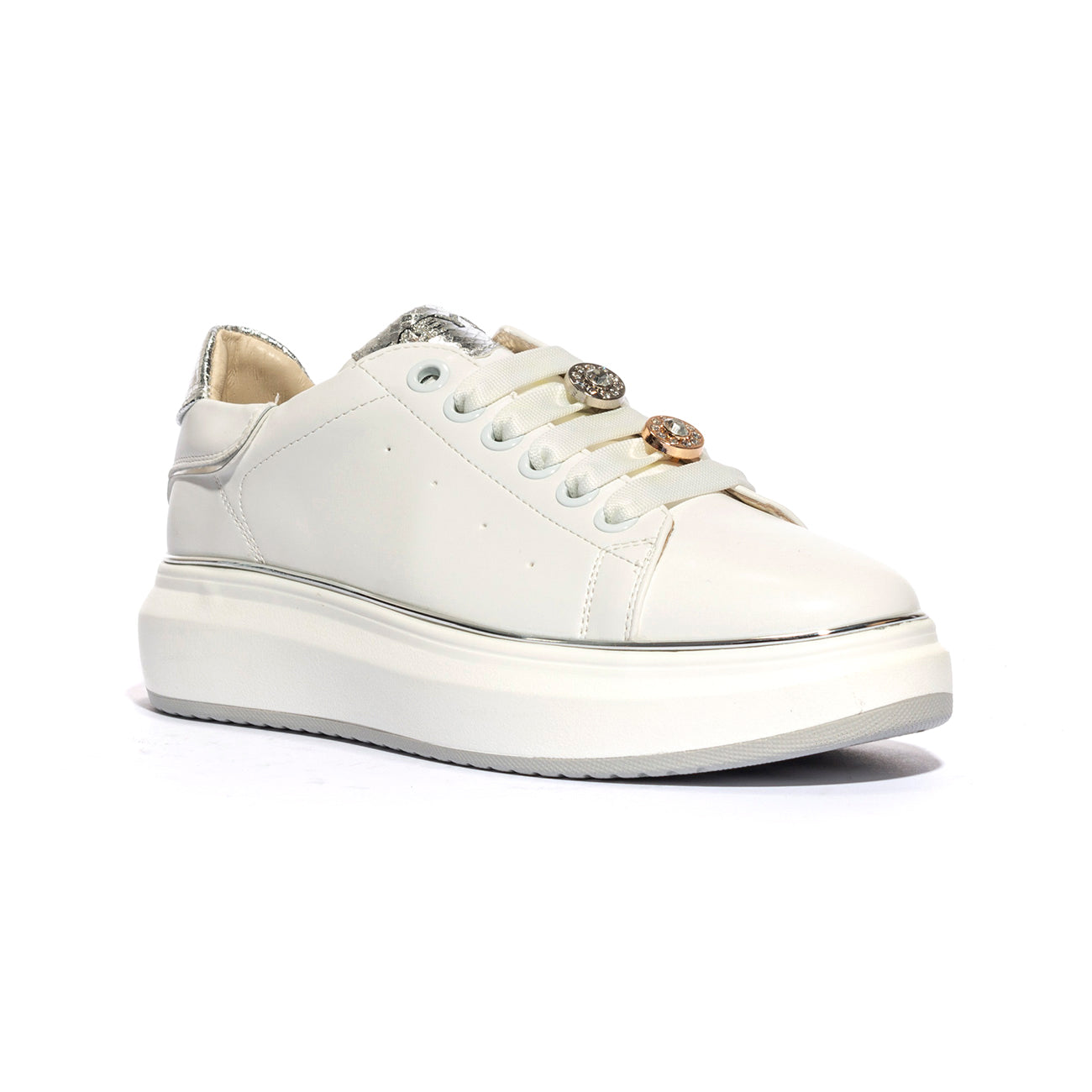 KEYS K9008 WHITE SILVER Sneakers Donna 