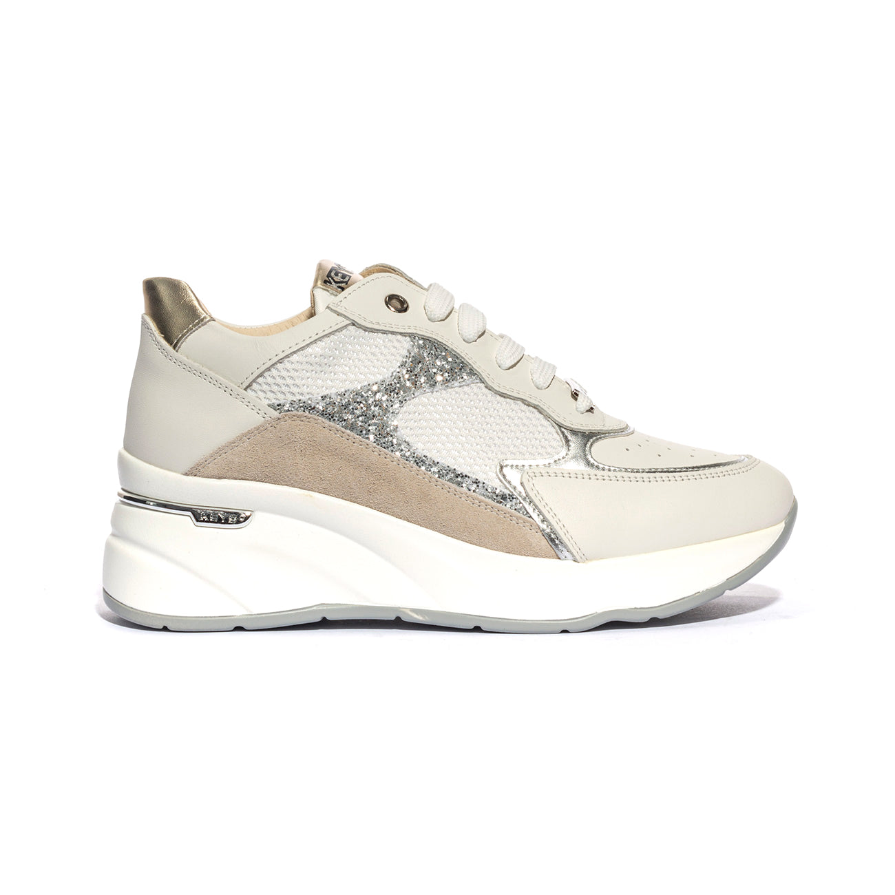 KEYS K9040 WHITE SILVER GOLD Sneakers Donna 