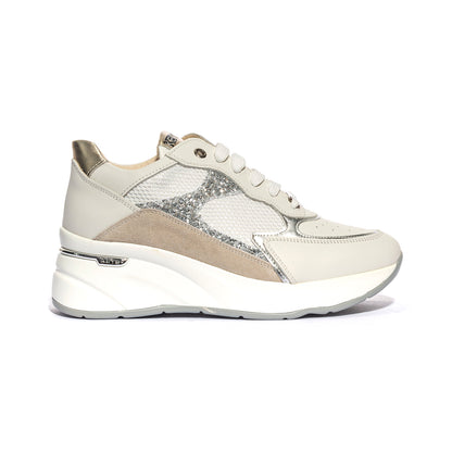 KEYS K9040 WHITE SILVER GOLD Sneakers Donna 