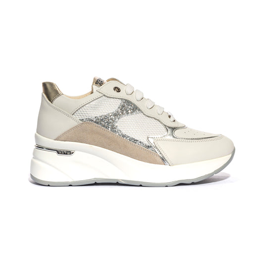 KEYS K9040 WHITE SILVER GOLD Sneakers Donna 