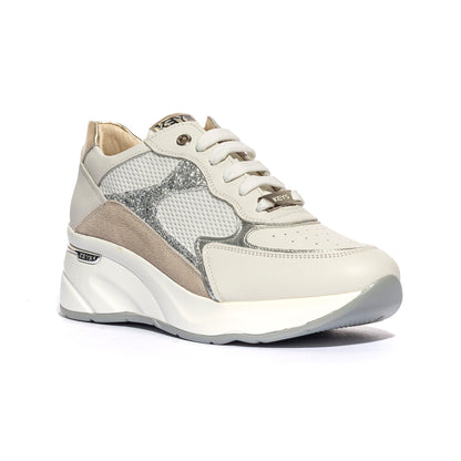 KEYS K9040 WHITE SILVER GOLD Sneakers Donna 