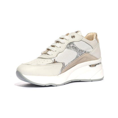 KEYS K9040 WHITE SILVER GOLD Sneakers Donna 