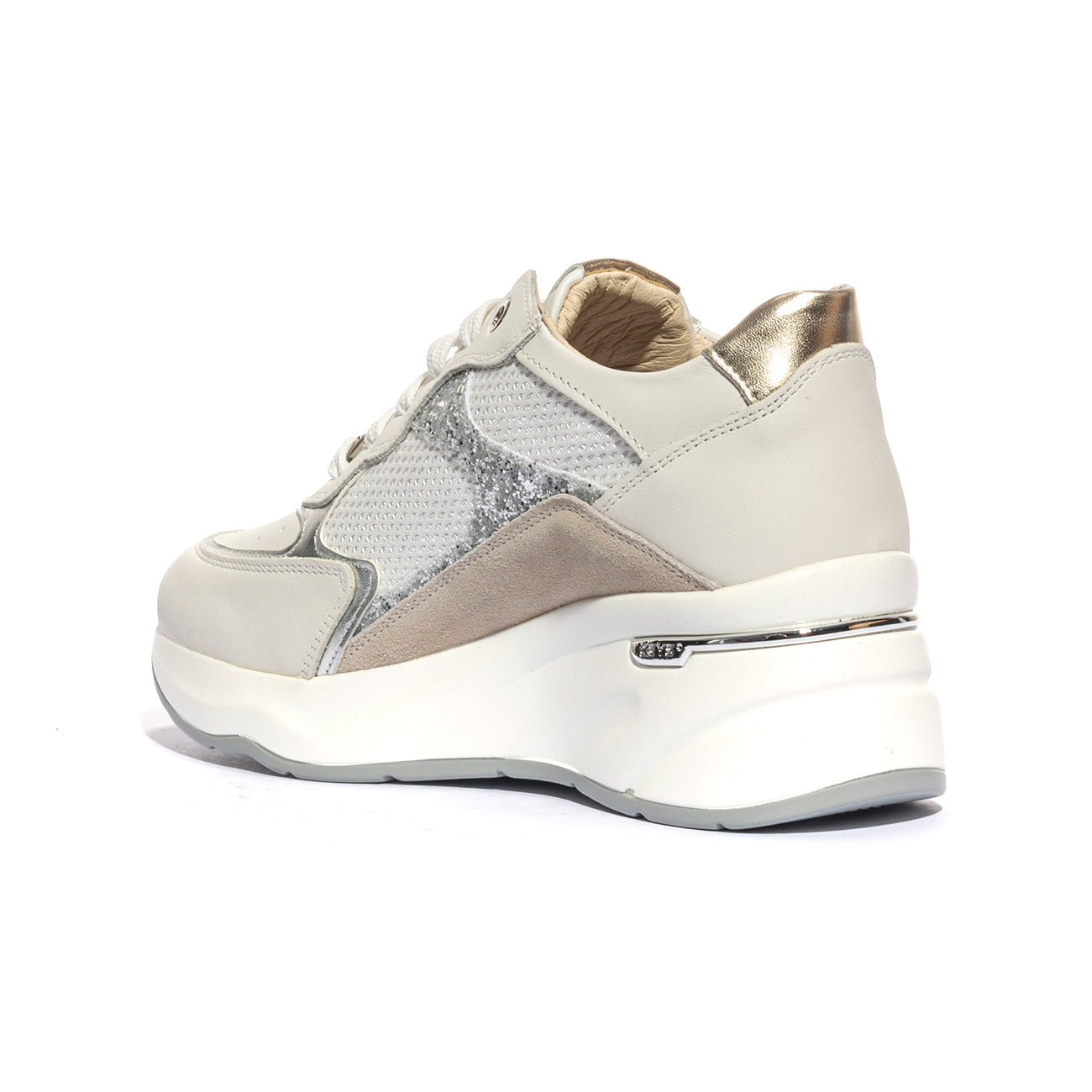 KEYS K9040 WHITE SILVER GOLD Sneakers Donna 