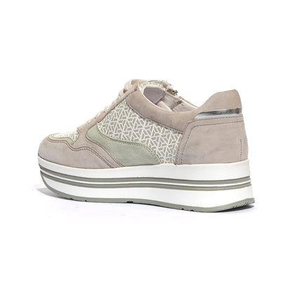 LARA SHOES 21919 STEEL WHITE LT GREEN SILVER Sneakers Donna 