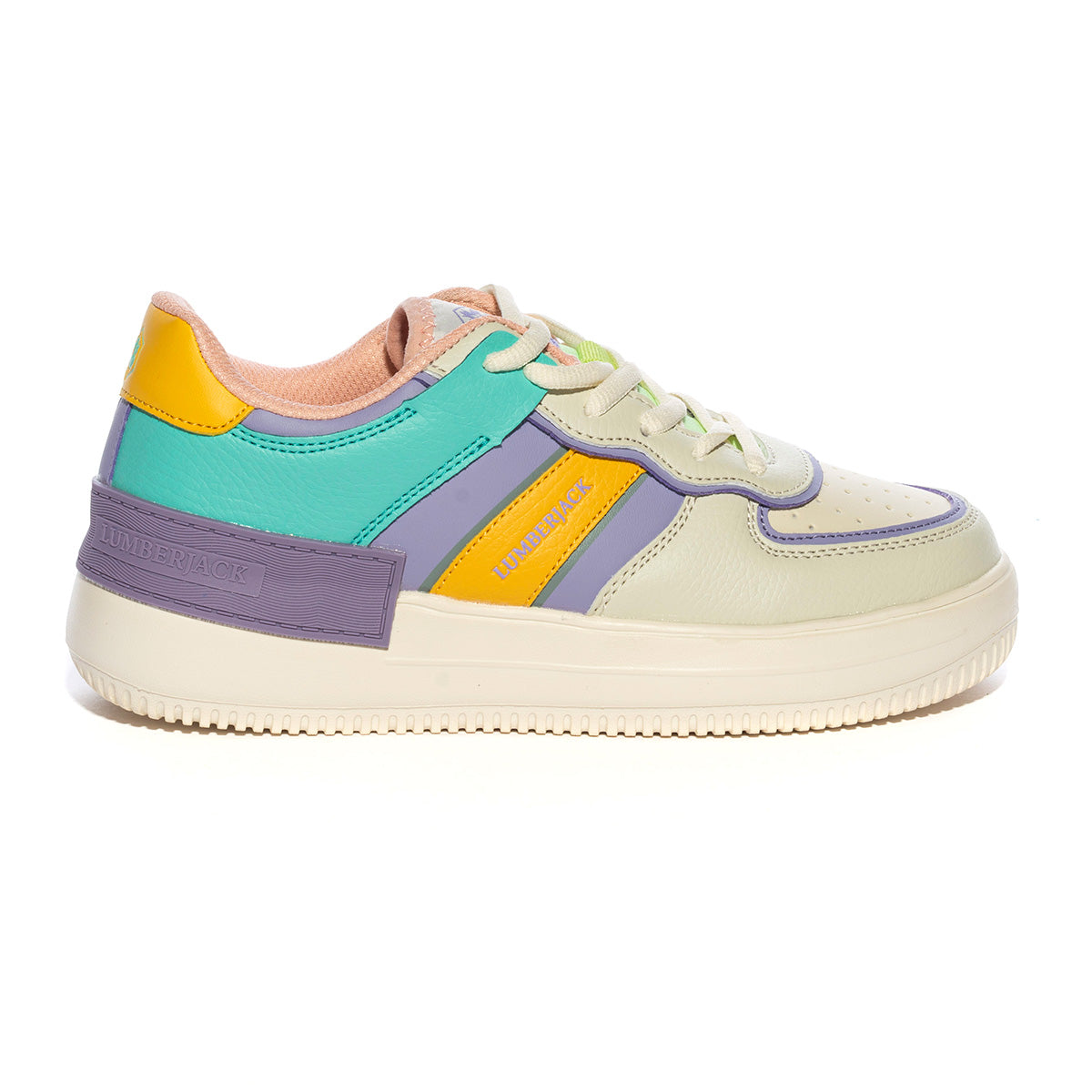 LUMBERJACK SWG1611-001 WHITE VIOLET ORANGE M1196 Sneakers Donna 