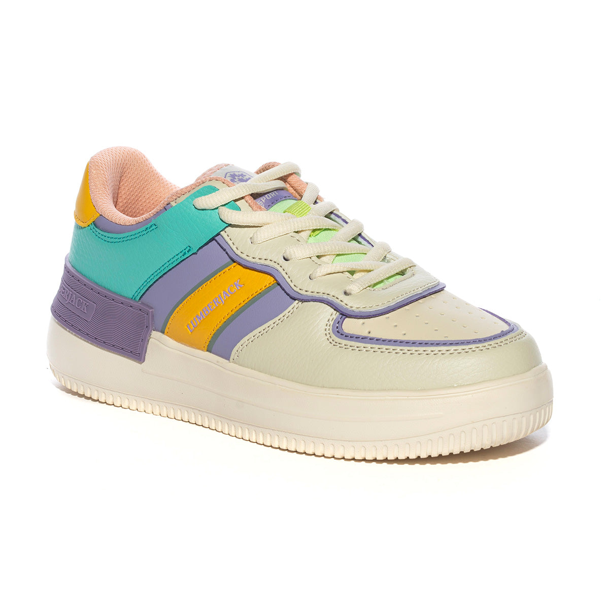 LUMBERJACK SWG1611-001 WHITE VIOLET ORANGE M1196 Sneakers Donna 