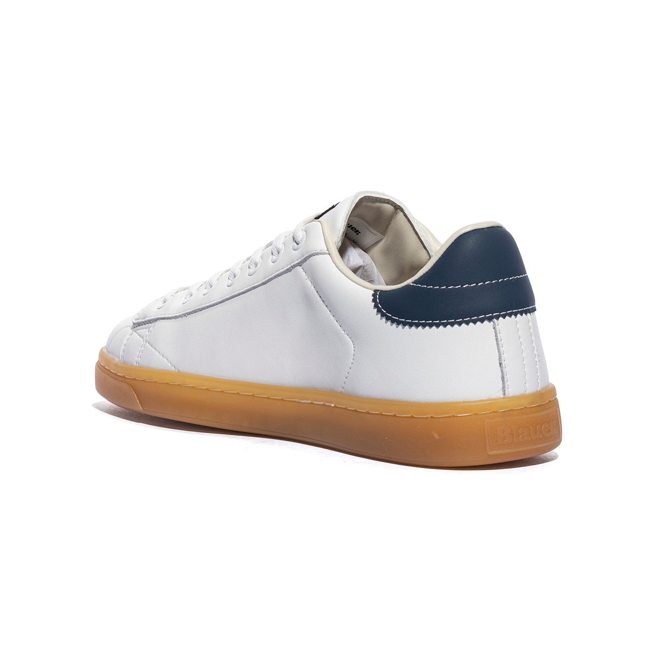 BLAUER S6LOWELL01 LEA WHITE NAVY Sneakers Uomo 