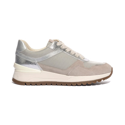 GEOX D6500A 1122 OFF WHITE SILVER    C0626 Sneakers Donna 