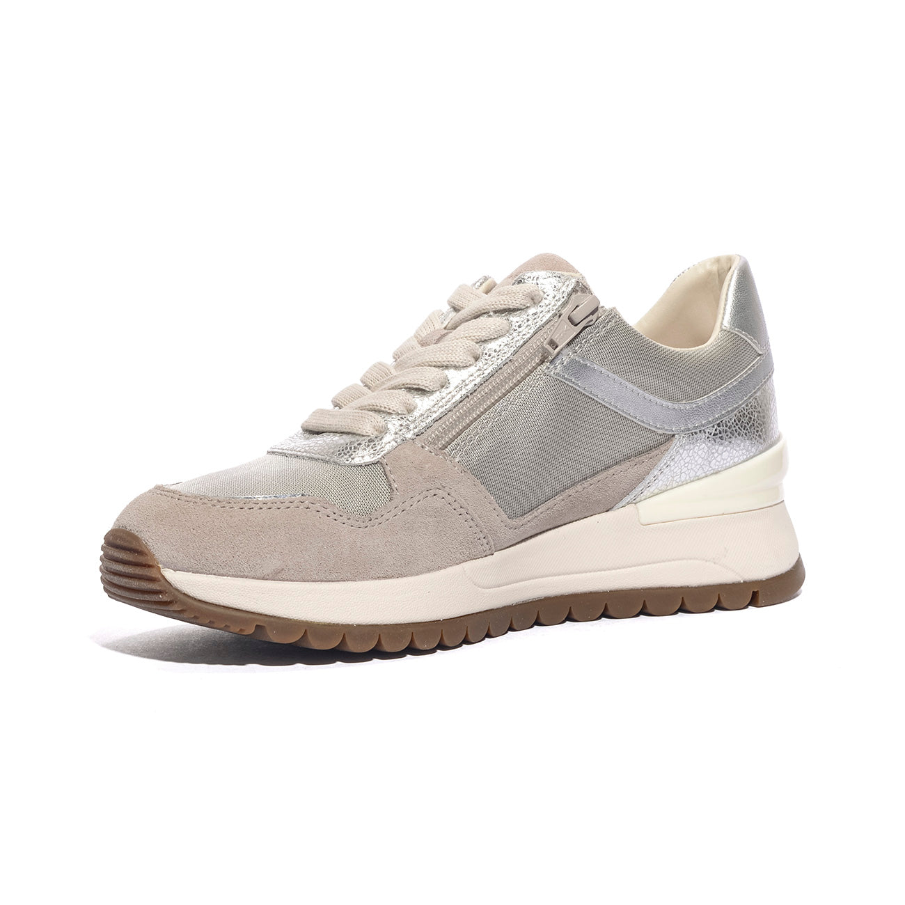 GEOX D6500A 1122 OFF WHITE SILVER    C0626 Sneakers Donna 