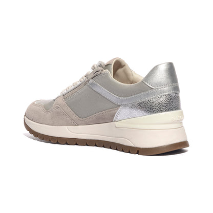 GEOX D6500A 1122 OFF WHITE SILVER    C0626 Sneakers Donna 