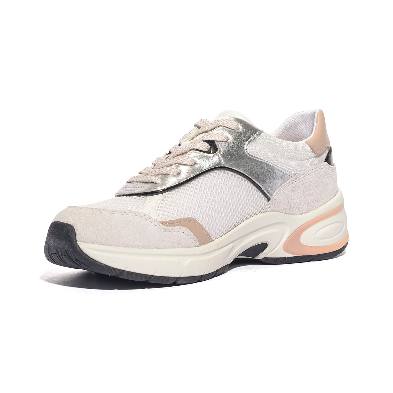 GEOX D65YLA 014BN WHITE SILVER  C0007 Sneakers Donna 