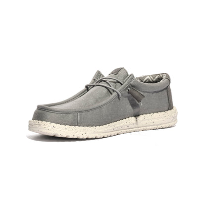 HEY DUDE HD.40700 Flannel Grey Bone White Slip-on Uomo 