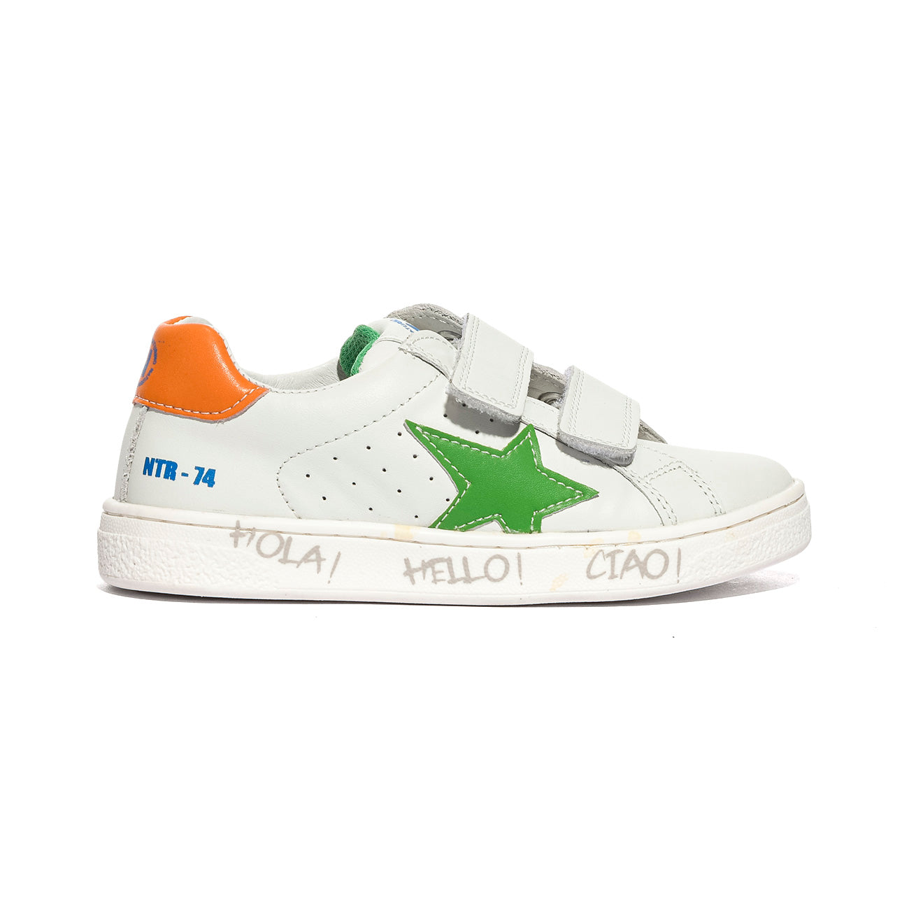 NATURINO 0012017499.42.2N93 WHITE.GREEN.ORANGE Sneakers Bambino 