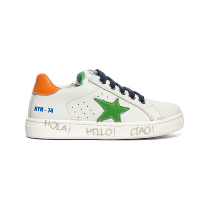 NATURINO 0012017502.42.2N93 WHITE.GREEN.ORANGE Sneakers Bambino 