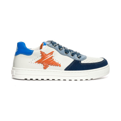 NATURINO 0012018240.01.1C77 GREEN.WHITE.ORANGE Sneakers Bambino 