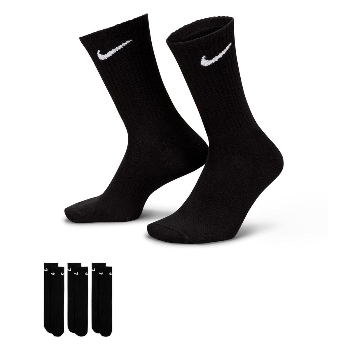 NIKE SX7666-010 BLACK WHITE Calzini Unisex 