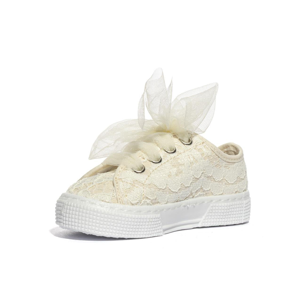 DXO 105 PIZZO ECRU Sneakers Bambina 