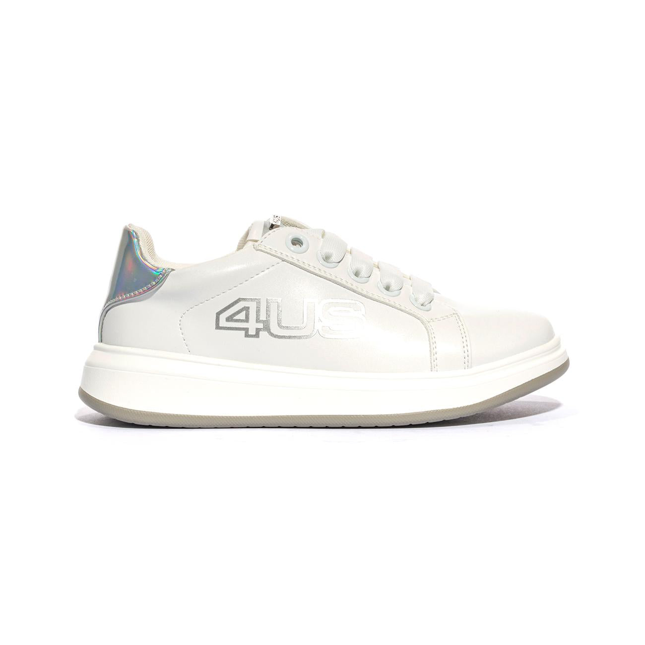 4US 42706 WHITE SILVER Sneakers Bambina 