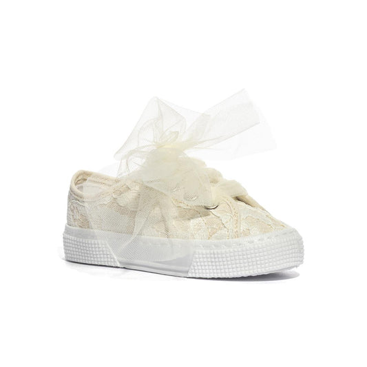 DXO 105 PIZZO ECRU Sneakers Bambina 