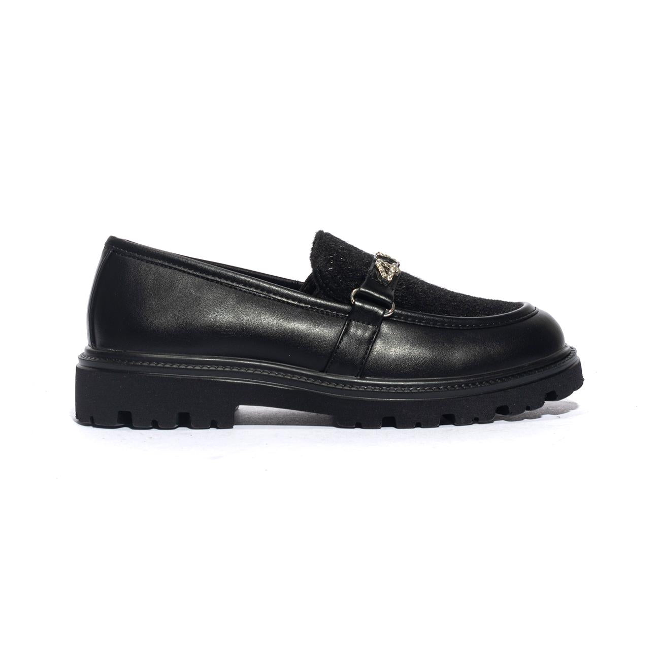 4US 43142 BLACK Mocassini Bambina 
